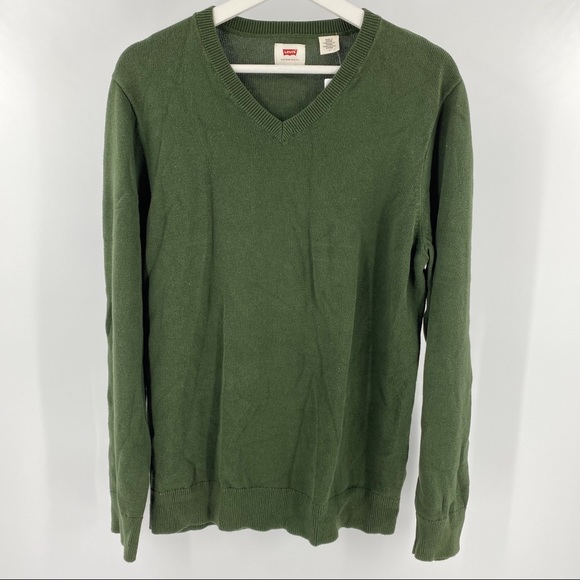 Levi’s army green v neck long sleeve sweater